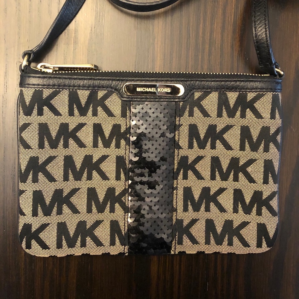 Michael Kors small sequin striped crossbody